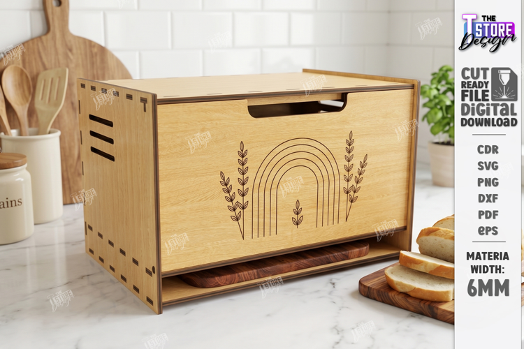 Kitchen Bread Box Laser Cut | Kitchen Counter Organizer |CNC