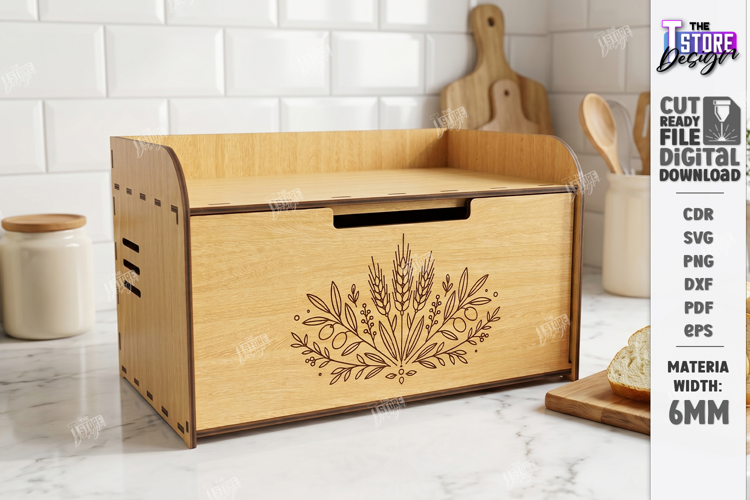 Kitchen Bread Box Laser Cut | Kitchen Counter Organizer |CNC