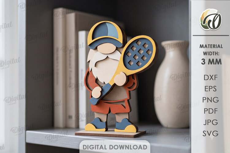 3D Layered Gnome Laser Cut. Standing Decor SVG example image 1