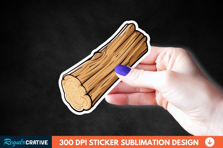 Wooden Log Sticker Clipart, Sticker PNG Clipart