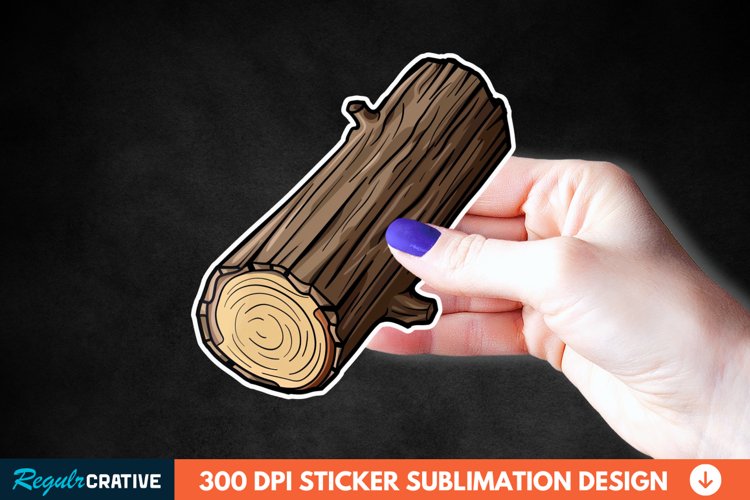 Wooden Log Sticker Clipart, Sticker PNG Clipart