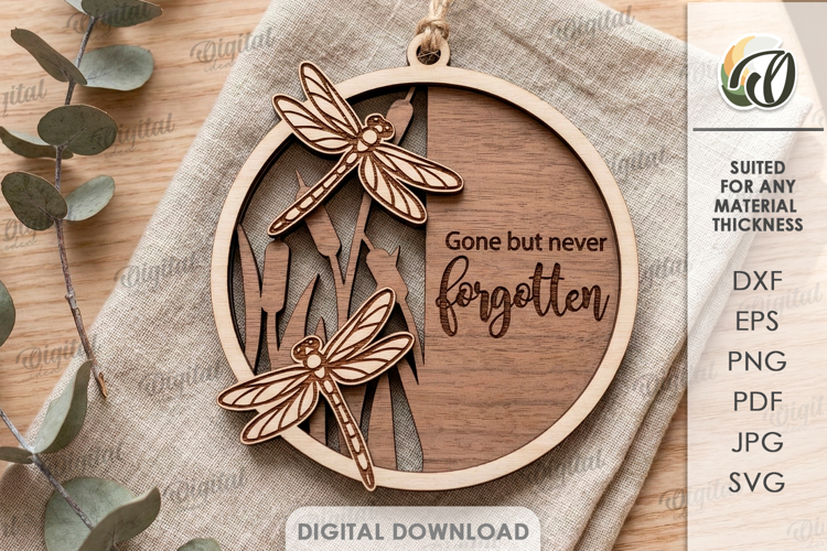 3D Memorial Ornament Laser Cut. Hanging Ornament SVG