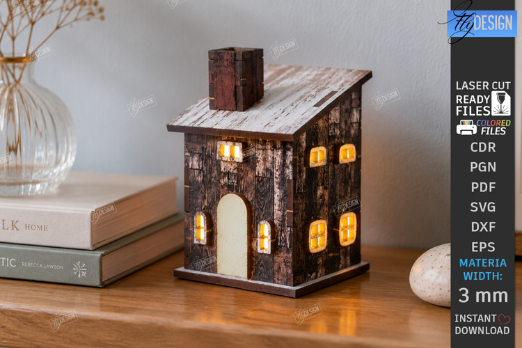 Wooden Mini House Nightlight Laser Cut | Home Decor | CNC