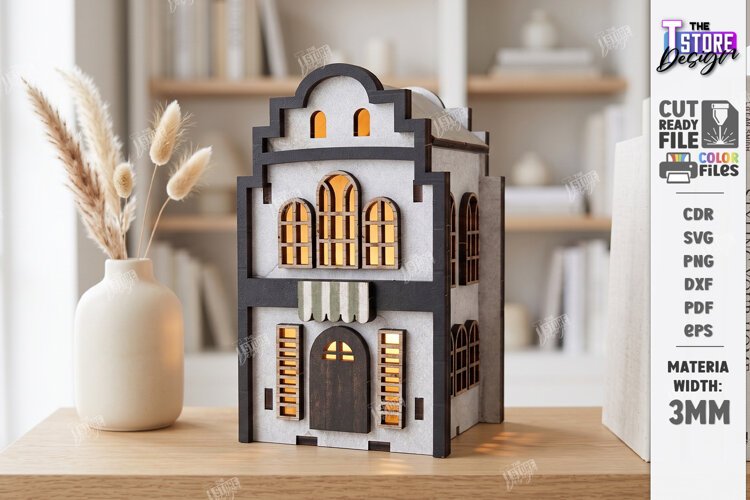 Mini House Nightlight Laser Cut | 3D Night Light | House SVG example image 1