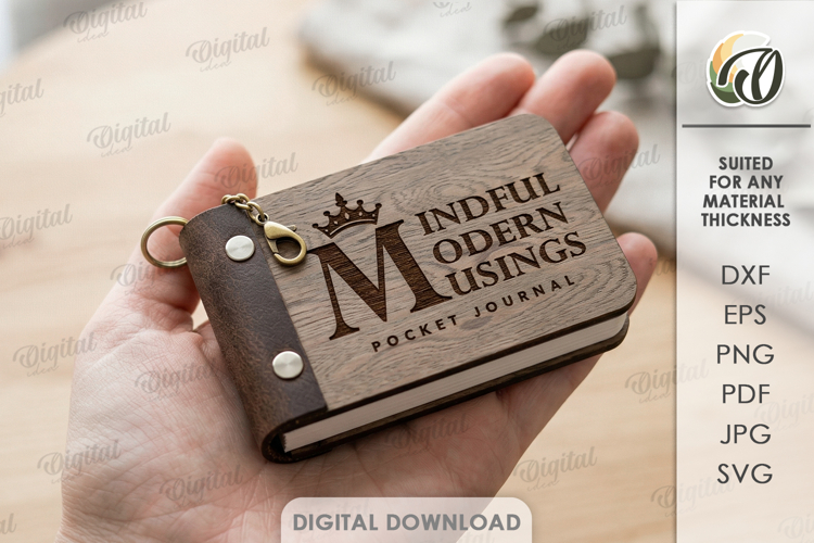 3D Mini Notepad Laser Cut. Pocket Notepad SVG