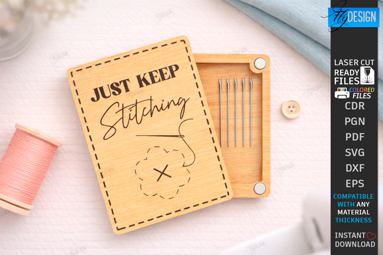 Needle Holder Laser Cut | Sewing Organizer | Laser Engraved