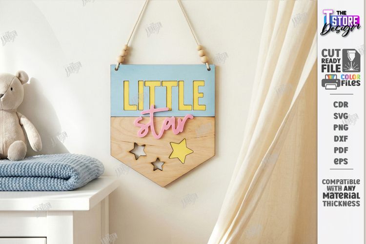 Nursery Wall Banner Laser Cut | Kids Room Sign | Wall Art