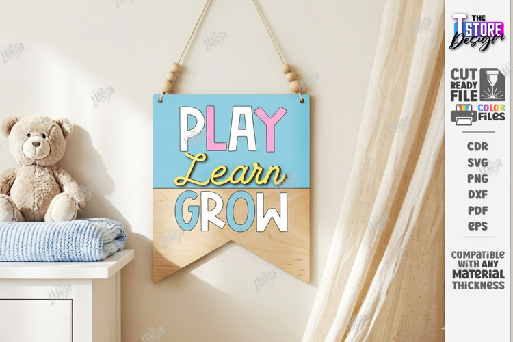 Nursery Wall Banner Laser Cut | Kids Room Sign | Wall Art
