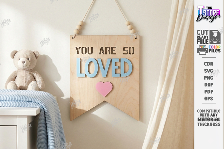 Nursery Wall Banner Laser Cut | Kids Room Sign | Wall Art