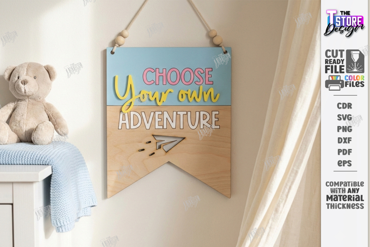 Nursery Wall Banner Laser Cut | Kids Room Sign | Wall Art