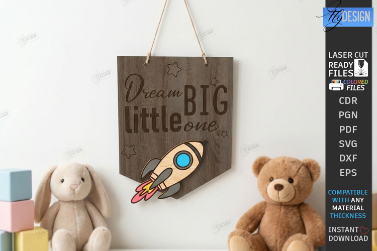 Nursery Wall Decor Laser Cut | Kids Room Sign | Wood Banner