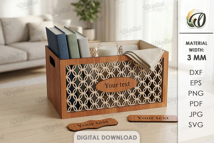 3D Home Organizer Laser Cut. Storage Box SVG
