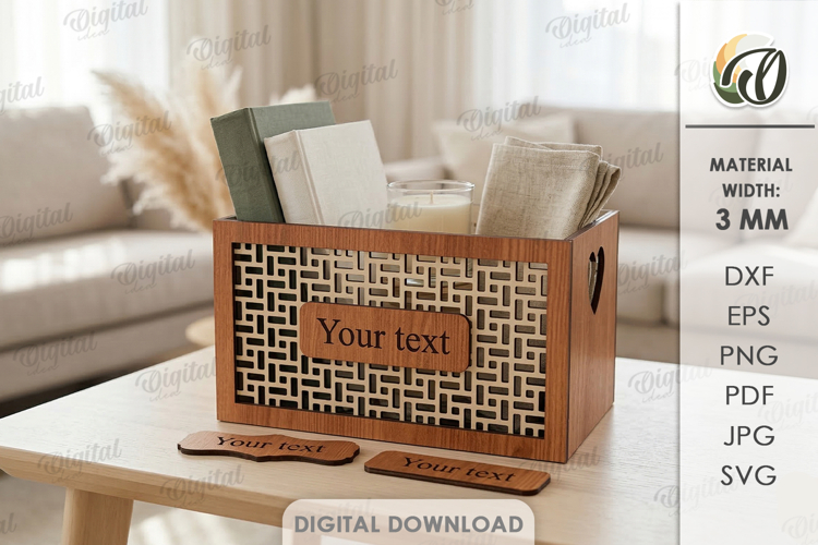 3D Home Organizer Laser Cut. Storage Box SVG