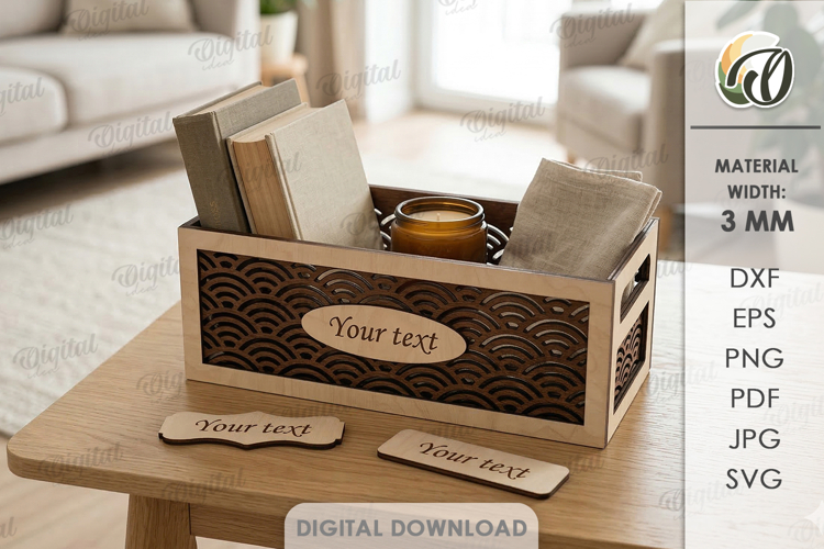 3D Home Organizer Laser Cut. Storage Box SVG