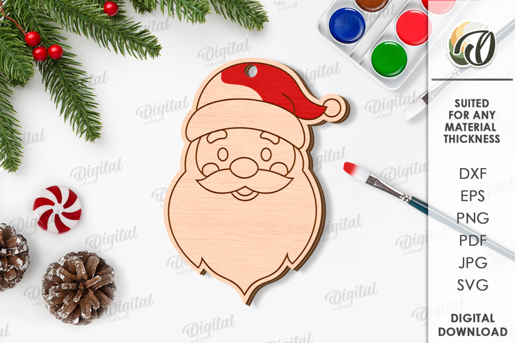 Paintable Christmas ornament Laser Cut. Christmas Decor SVG