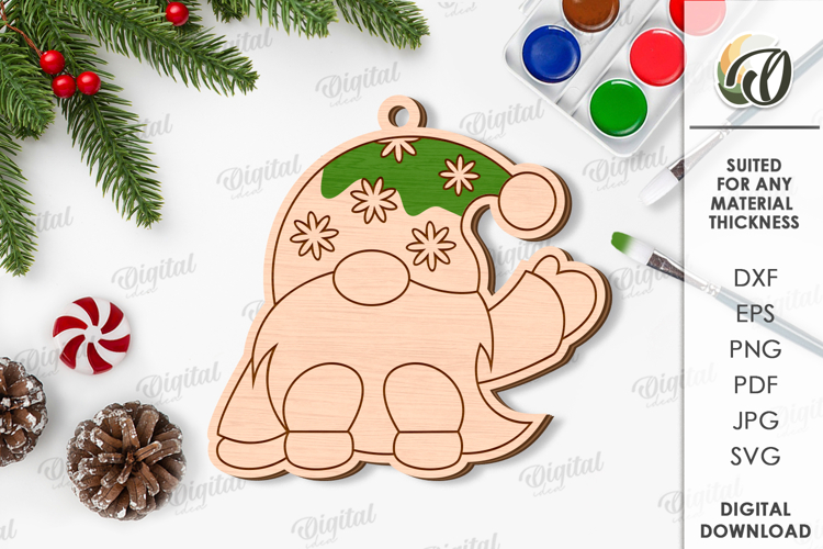 Paintable Christmas ornament Laser Cut. Christmas Decor SVG