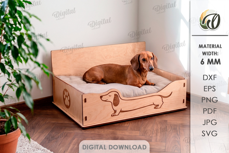 3D Dog Bed Laser Cut. Dog Furniture. Pet Lover SVG