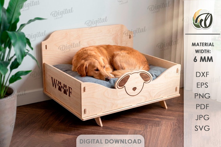 3D Dog Bed Laser Cut. Dog Furniture. Pet Lover SVG