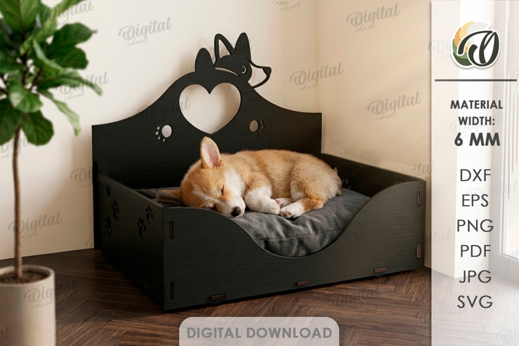 3D Dog Bed Laser Cut. Dog Furniture. Pet Lover SVG