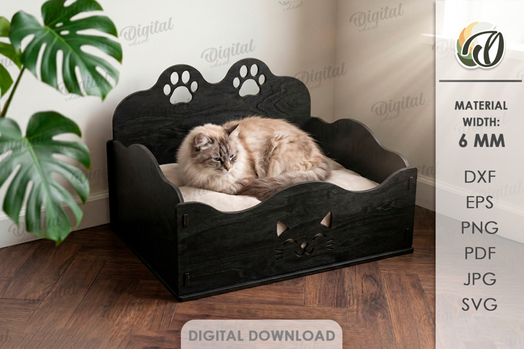 3D Cat Bed Laser Cut. Cat Furniture. Pet Lover SVG