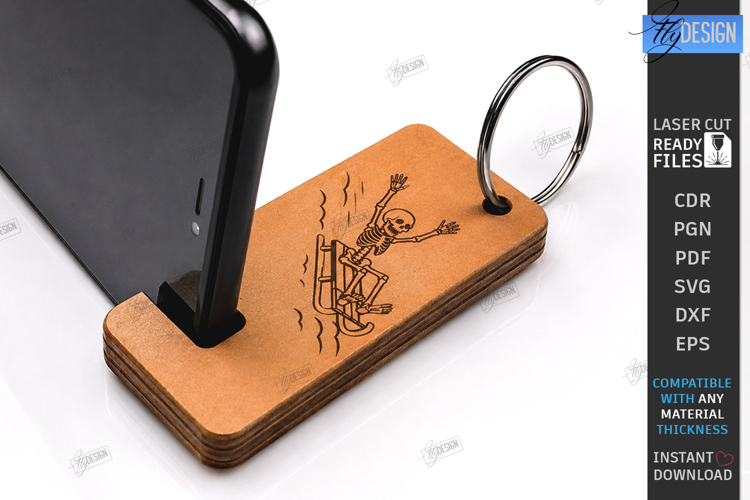 Wooden Phone Stand Laser Cut | Mini Keychain | Engraving CNC