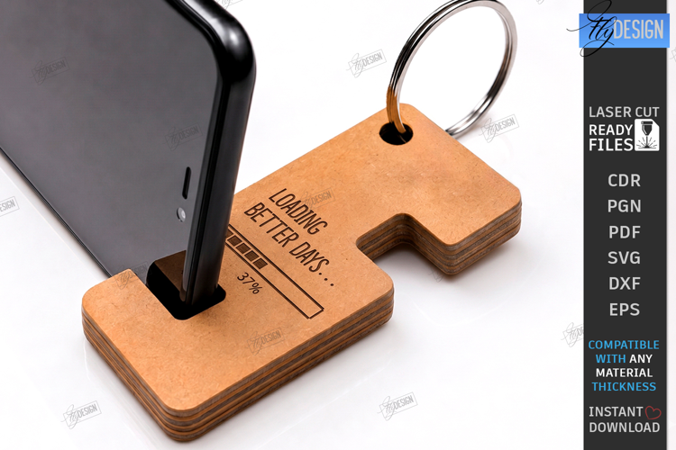 Wooden Phone Stand Laser Cut | Mini Keychain | Engraving CNC
