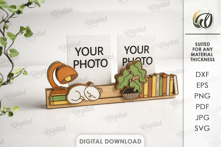 3D Photo Holder Laser Cut. Photo Stand SVG