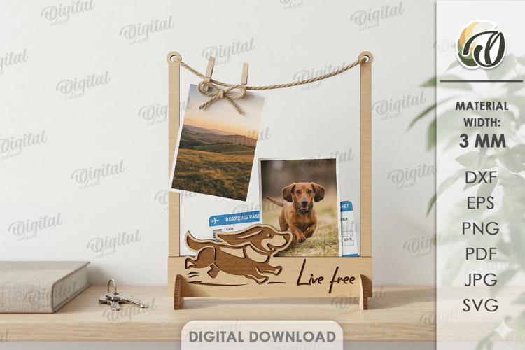 3D Photo Holder Frame Laser Cut. Photo Stand SVG