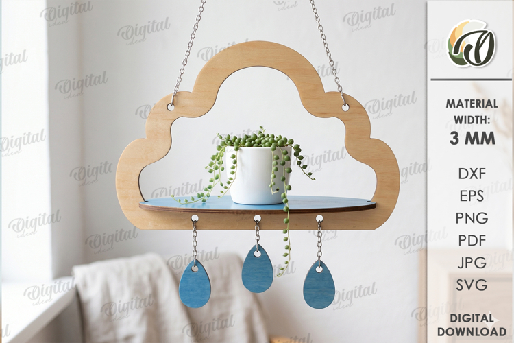 3D Plant hanger Laser Cut. Wooden Plant Holder SVG