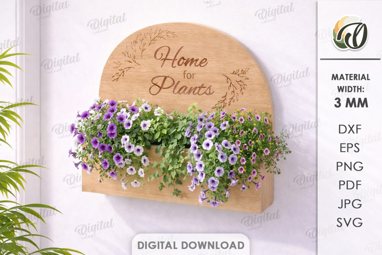 3D Planter Box Laser Cut. Hanging Planter SVG