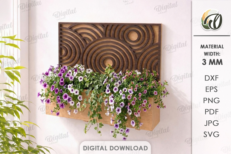 3D Planter Box Laser Cut. Hanging Planter SVG