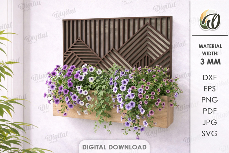 3D Planter Box Laser Cut. Hanging Planter SVG
