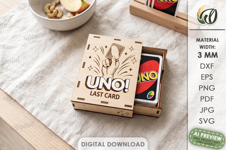Playing Card Box Laser Cut. Playing Card Organizer SVG example image 1