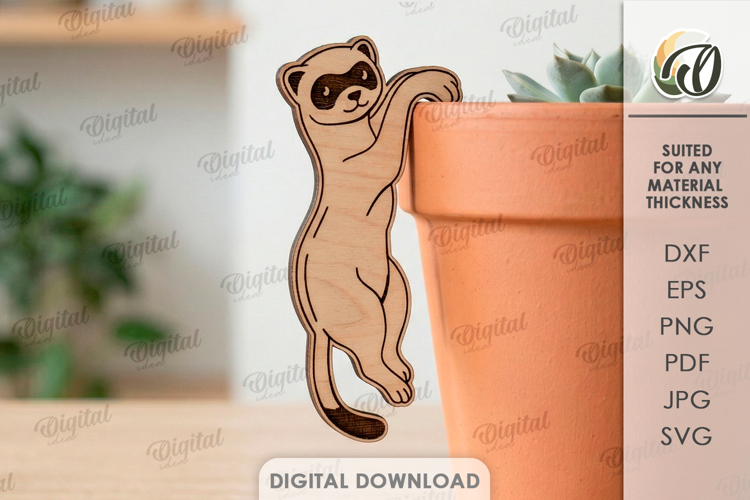 Plant Pot Decor Laser Cut. Plant Pot Hanger. Ferret SVG