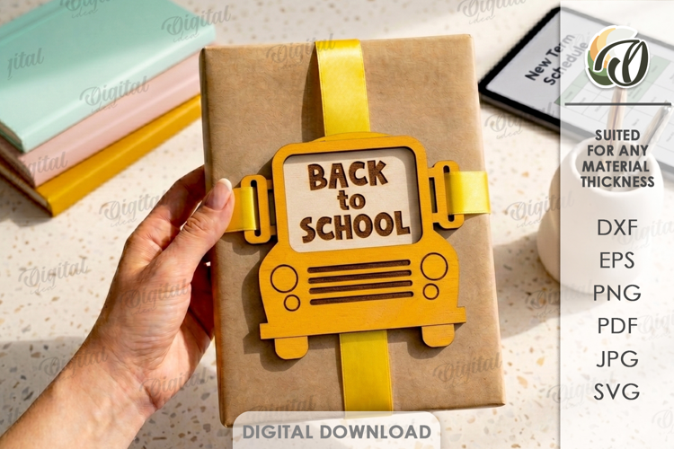3D School Gift Tag Laser Cut. Present Tag SVG
