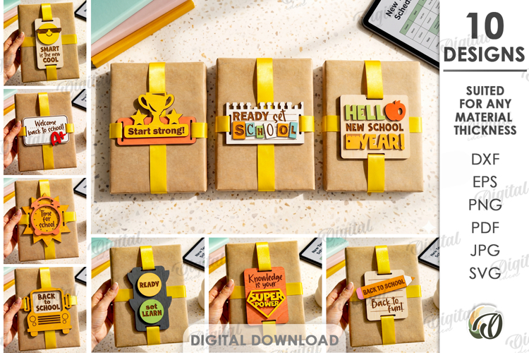 School Gift Tags Bundle Laser Cut. Present Tag SVG