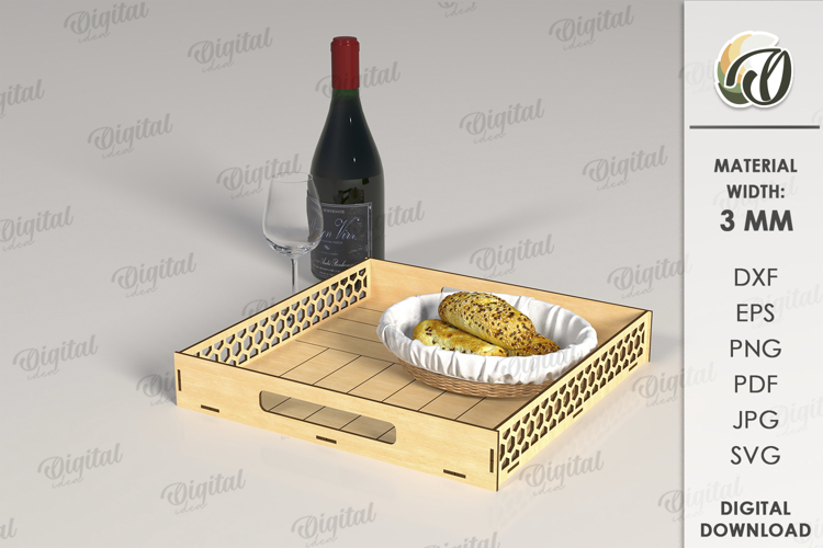 Serving Tray Laser Cut Design. Wooden Tray SVG