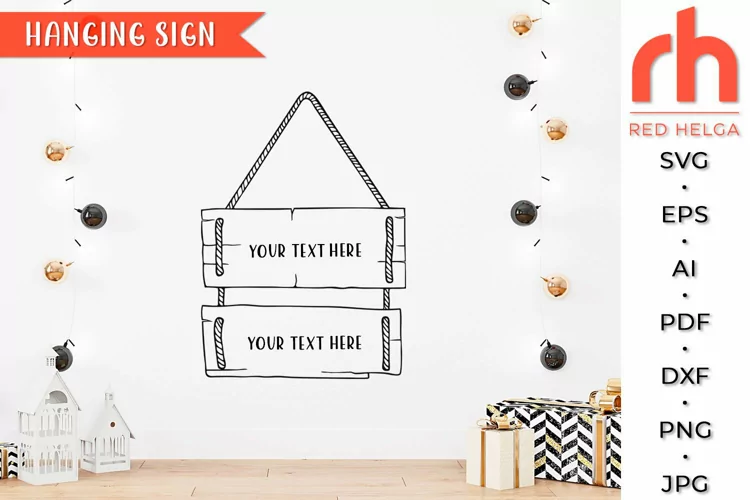 Wooden Sign SVG, Hanging Signboard Cut File, Vintage Sign