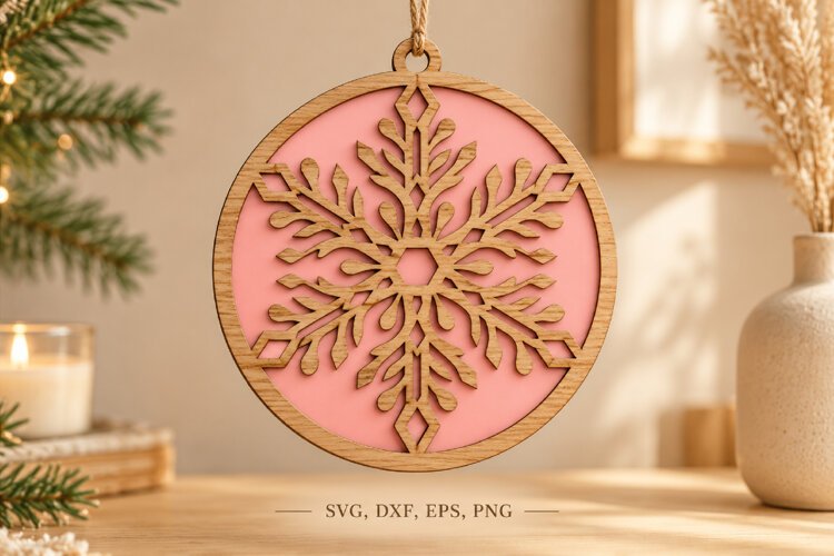 Wooden Snowflake Ornament example image 1