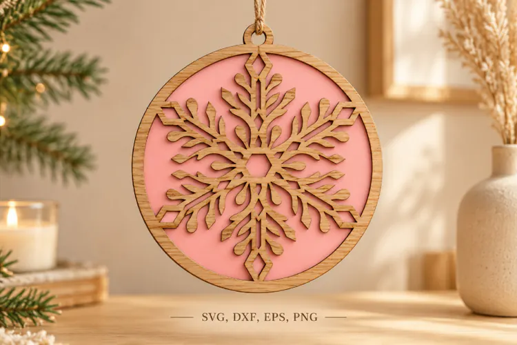 Wooden Snowflake Ornament