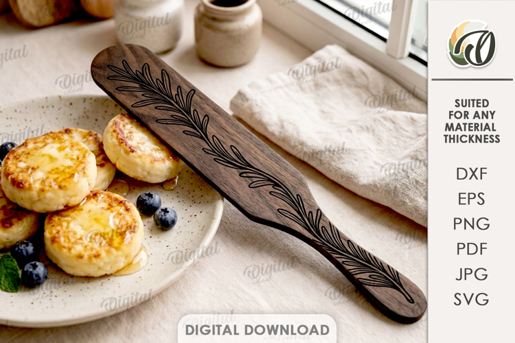 Engraved Spatula Laser Cut. Kitchen Utensil SVG