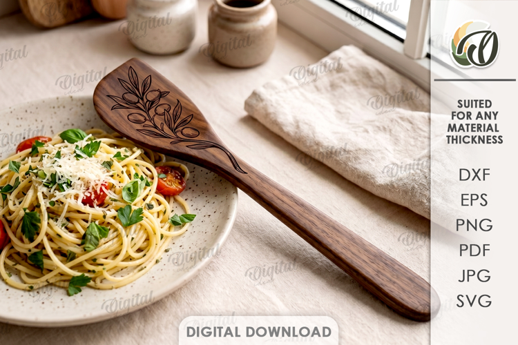 Engraved Kitchen Spoon Laser Cut . Kitchen Utensil SVG