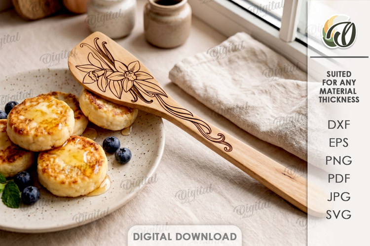Engraved Kitchen Spoon Laser Cut . Kitchen Utensil SVG