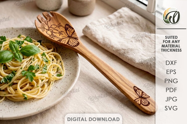 Engraved Kitchen Spoon Laser Cut . Kitchen Utensil SVG