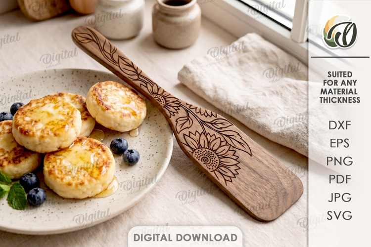 Engraved Spatula Laser Cut. Kitchen Utensil SVG