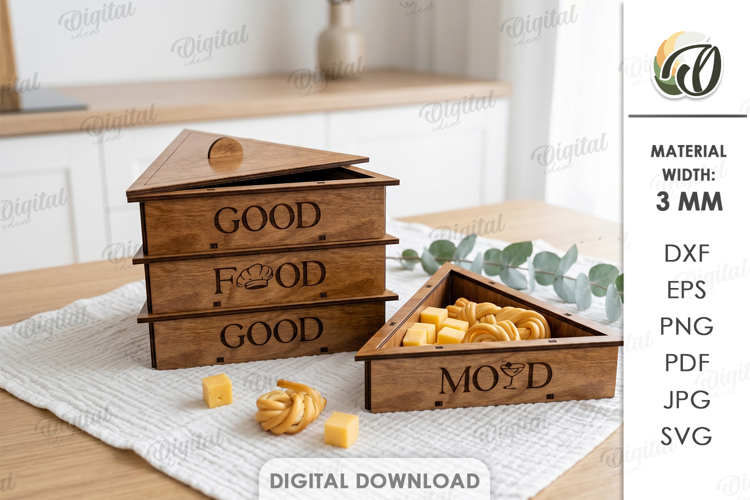 3D Stackable Box Laser Cut. Kitchen Food Storage Box SVG example image 1