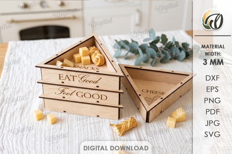 3D Stackable Box Laser Cut. Kitchen Food Storage Box SVG example image 1