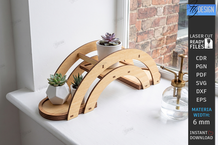 Succulent Plant Stand Laser Cut | Flower Pot Holders | CNC example image 1