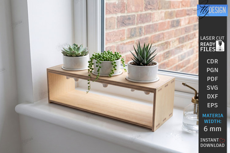 Succulent Plant Stand Laser Cut | Flower Pot Holders | CNC example image 1