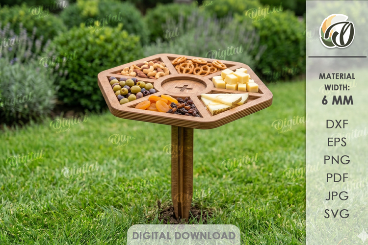 Portable Outdoor Table Laser Cut. Picnic Snack Table SVG